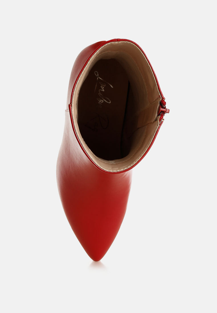 Kaira Metallic Accent Heel High Ankle Boots