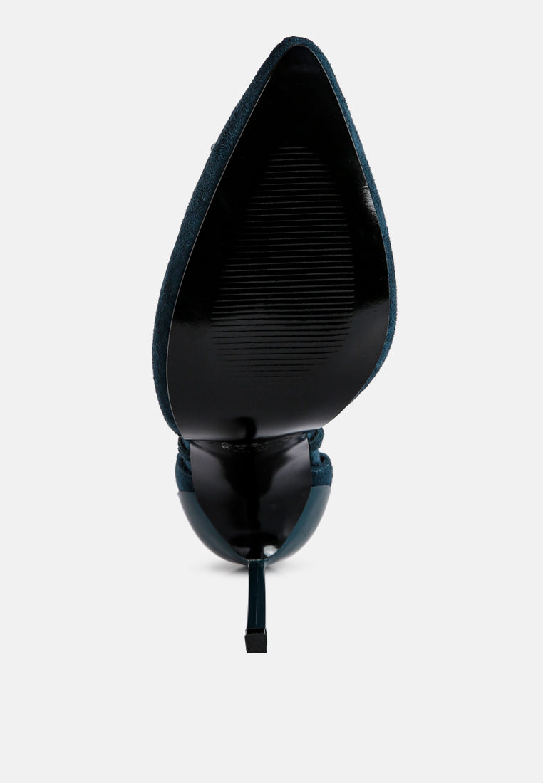 Rule Breaker Lace Up Stiletto Heel Suede Sandals