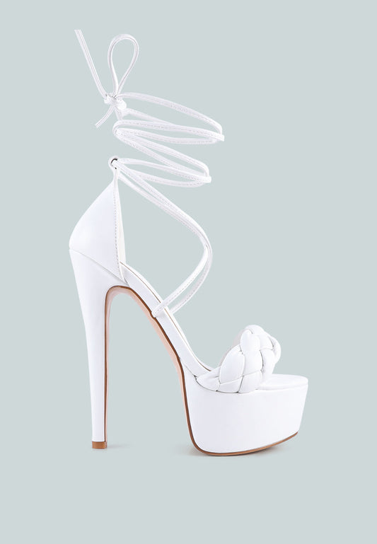 Tippy Toe Tie-Up Braided High Platform Sandals