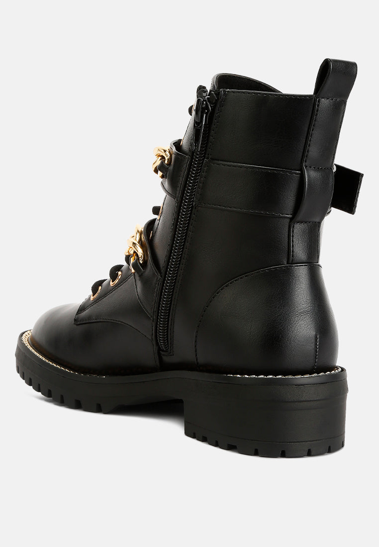 Chain Gang Embellished Biker Boots