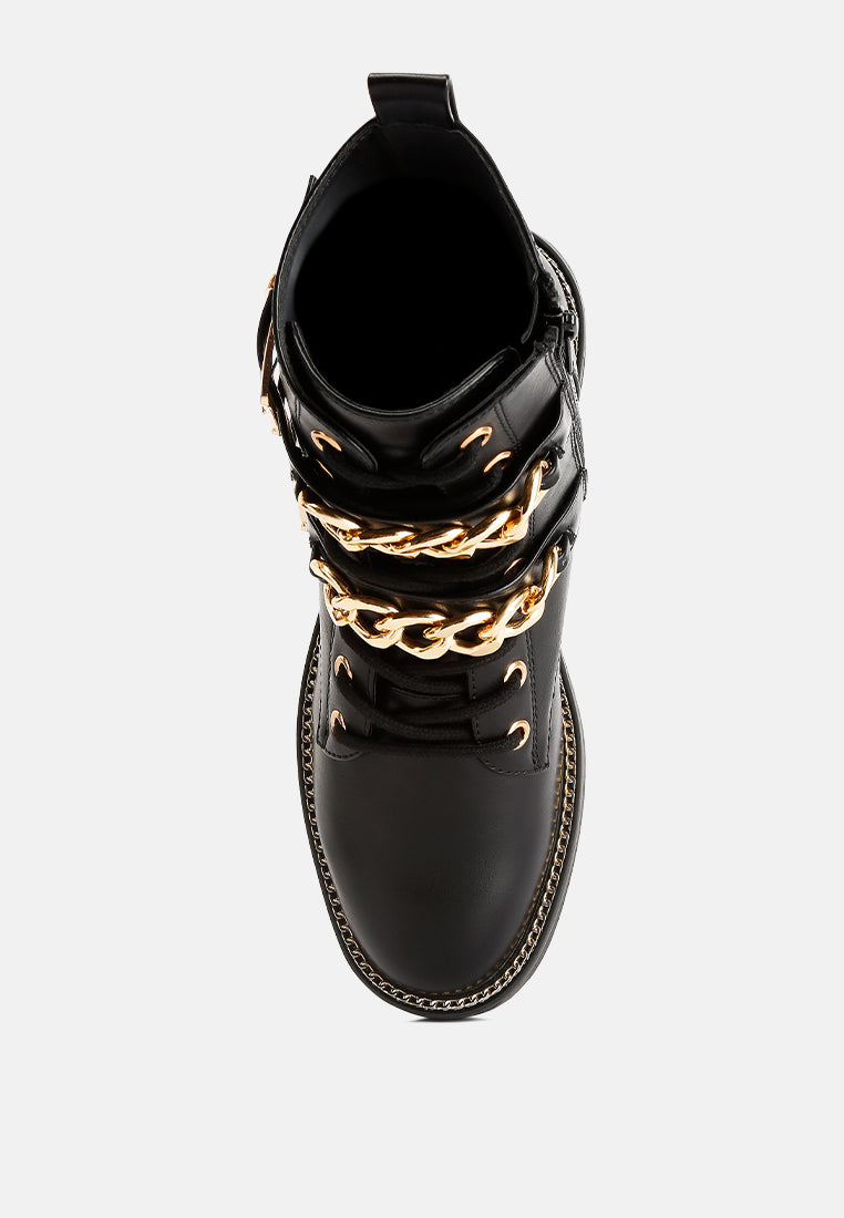 Chain Gang Embellished Biker Boots