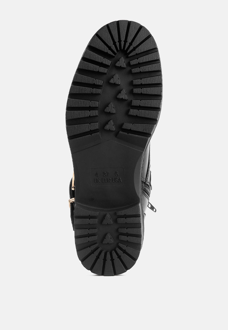 Chain Gang Embellished Biker Boots