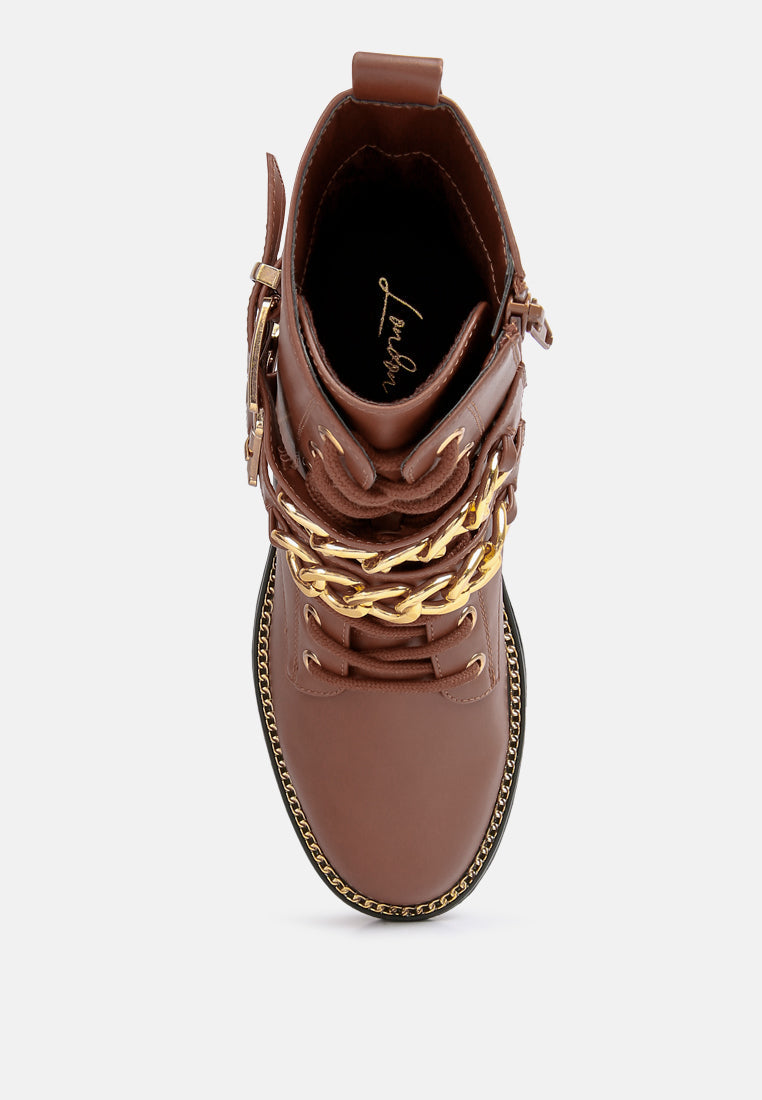 Chain Gang Embellished Biker Boots