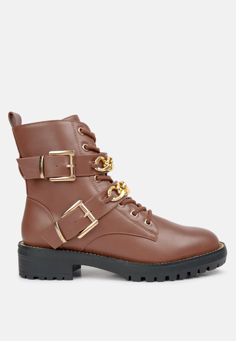 Chain Gang Embellished Biker Boots