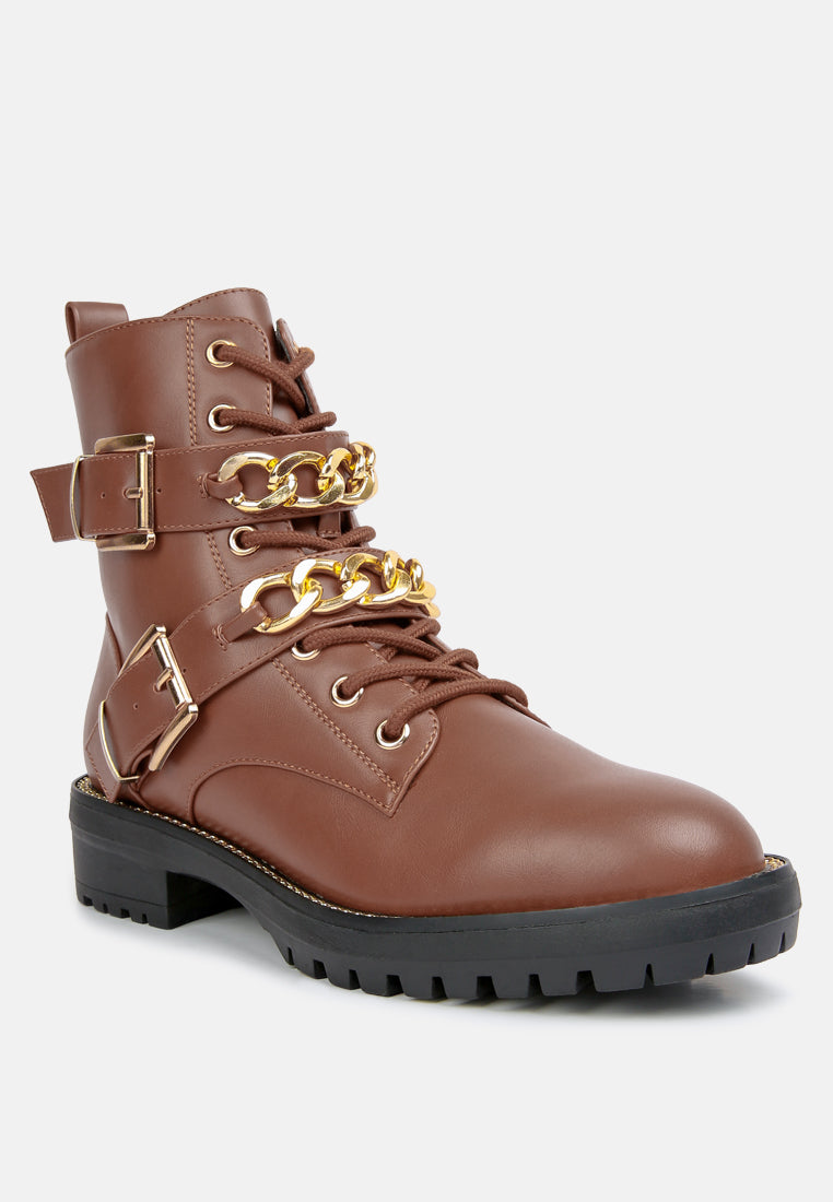 Chain Gang Embellished Biker Boots