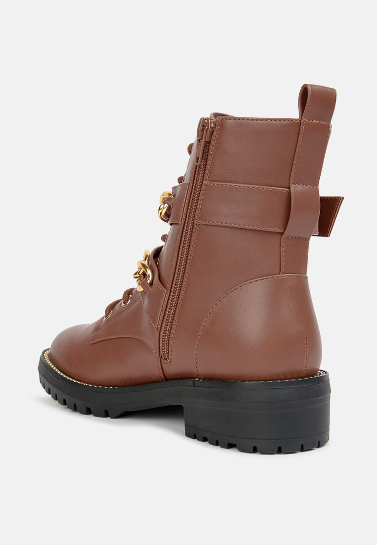 Chain Gang Embellished Biker Boots