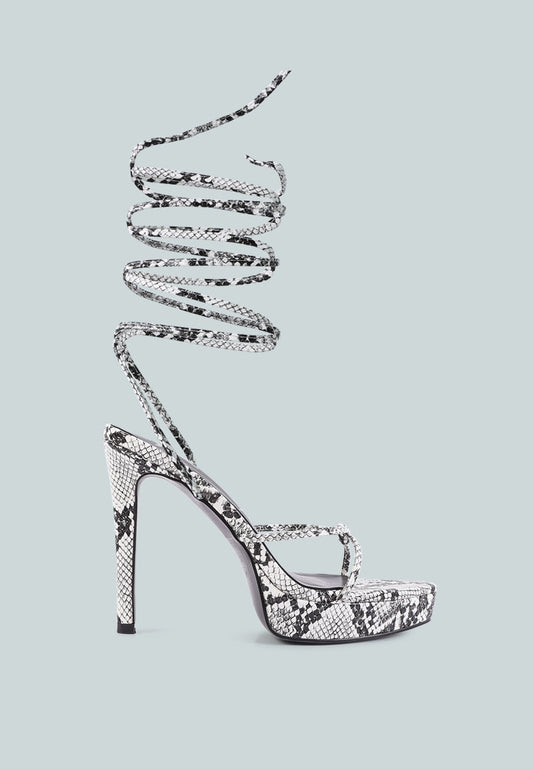 "Wrapped Up, Tied Up" High Heel Lace Up Heels