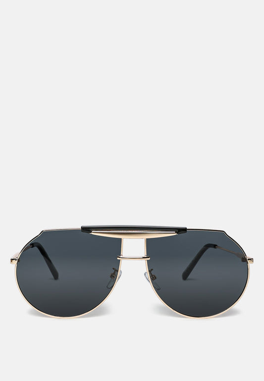 Half Oval Double Bridge Sunglasses