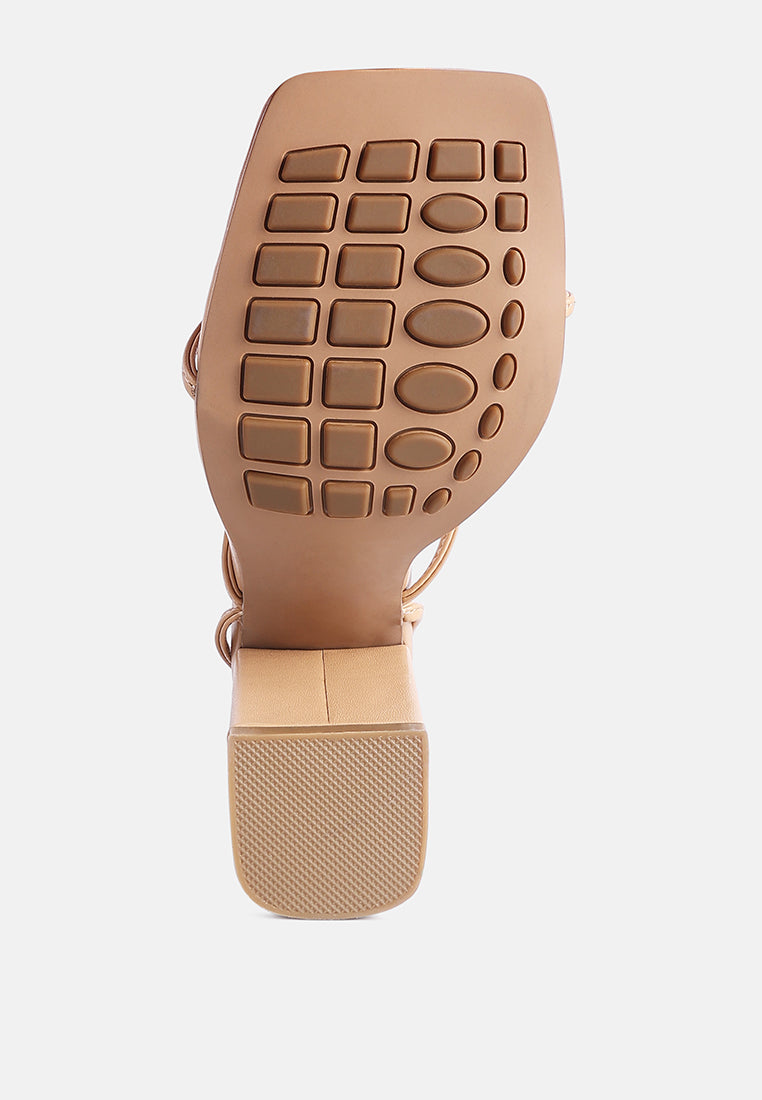 So Excited! Lace Up Block Heel Sandals