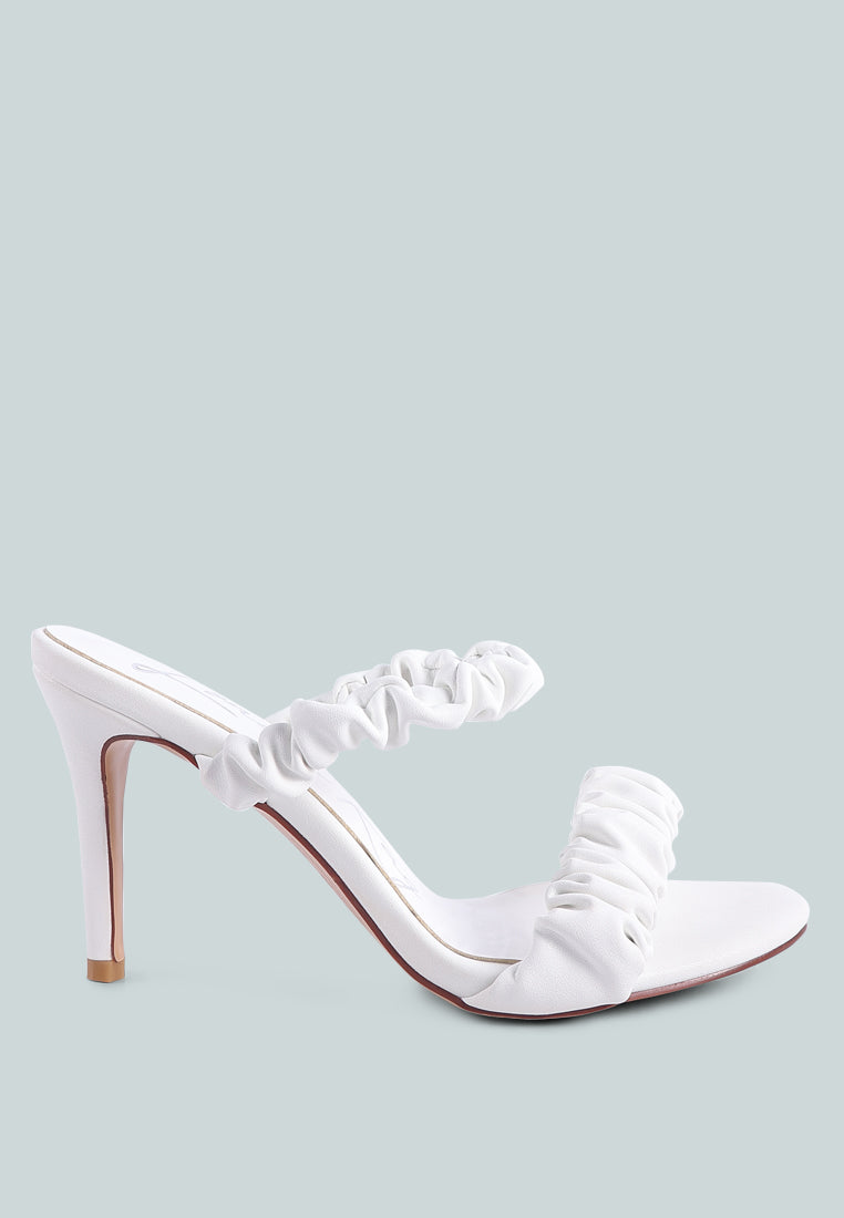 Qualie Ruched Strap Stiletto Sandals