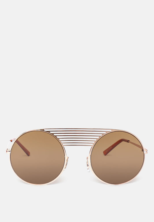 Quirky Metal Bridge Round Sunglasses