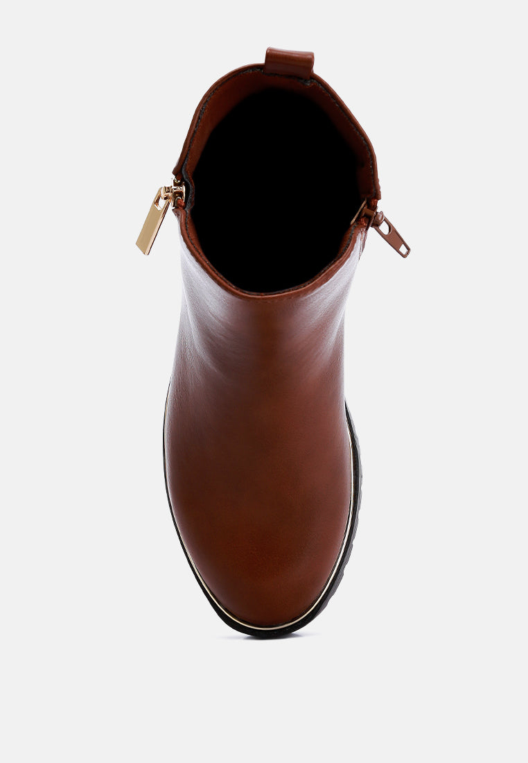 Thorin Metallic Frame Block Heel Boots