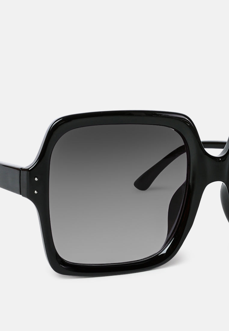 Transparent Frame Oversized Square Sunglasses