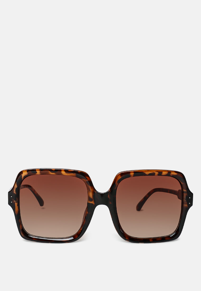 Transparent Frame Oversized Square Sunglasses