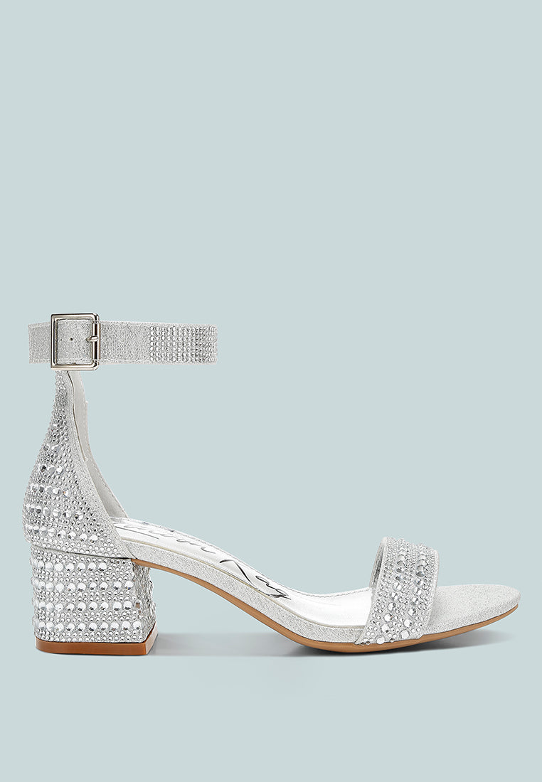 Twerky Rhinestones Embellished Block Sandals