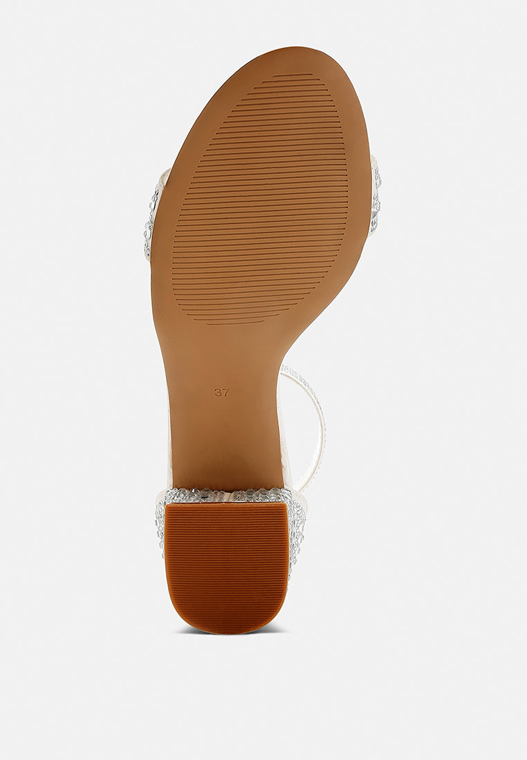Twerky Rhinestones Embellished Block Sandals
