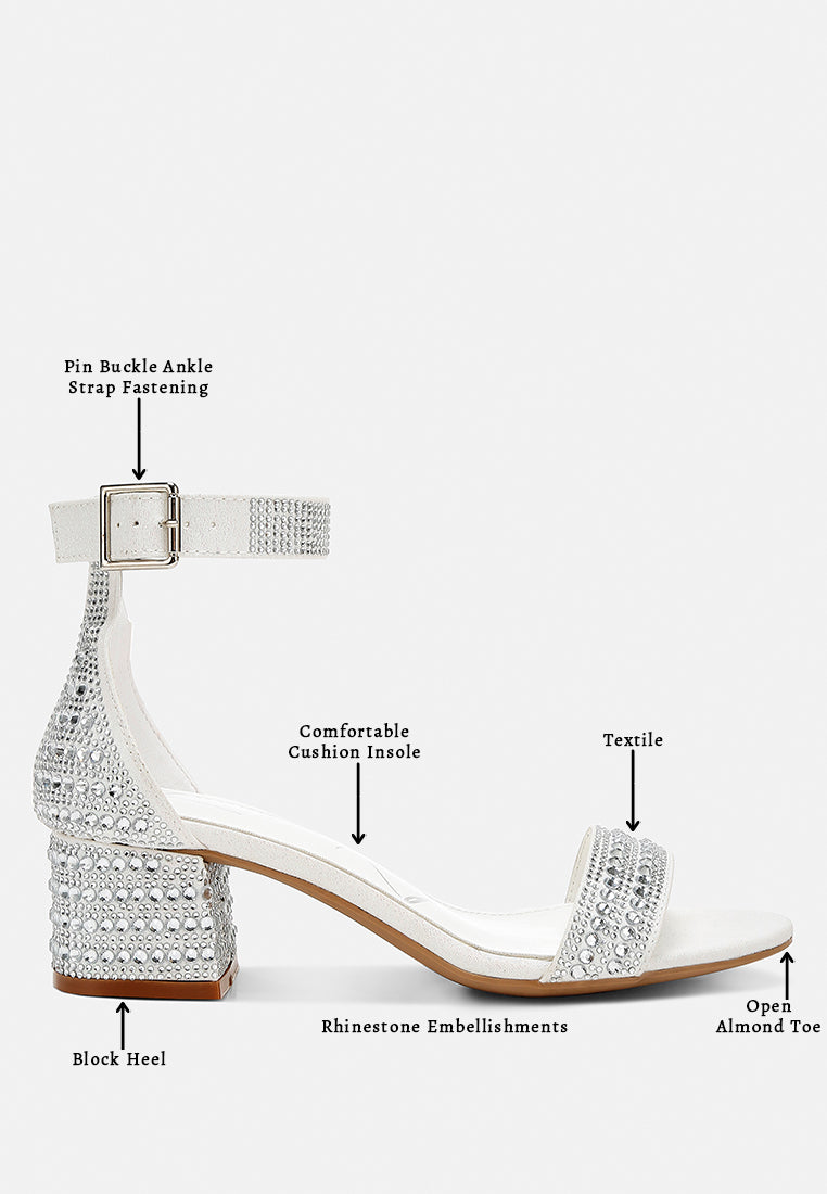 Twerky Rhinestones Embellished Block Sandals