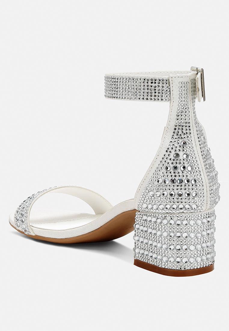 Twerky Rhinestones Embellished Block Sandals