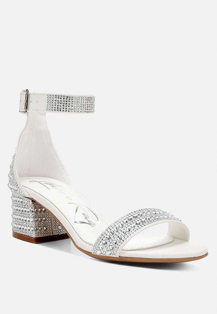 Twerky Rhinestones Embellished Block Sandals